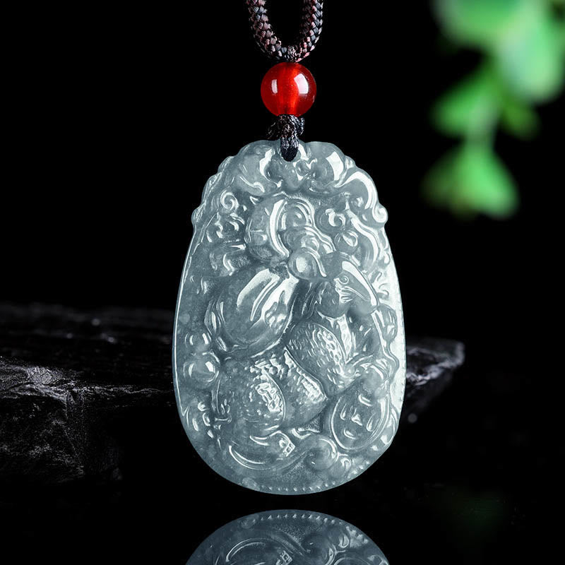 Naszyjnik z jadeitu z Buddha Stones, chiński znak zodiaku, rok konia, lina szczęścia - image 8