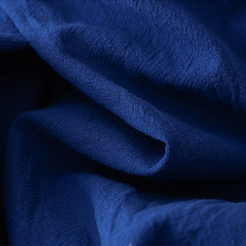 Spodnie damskie haremowe z elastycznym pasem i bawełny Buddha Stones Commute w jednolitym kolorze, o długości 7-8, z kieszeniami - image 7