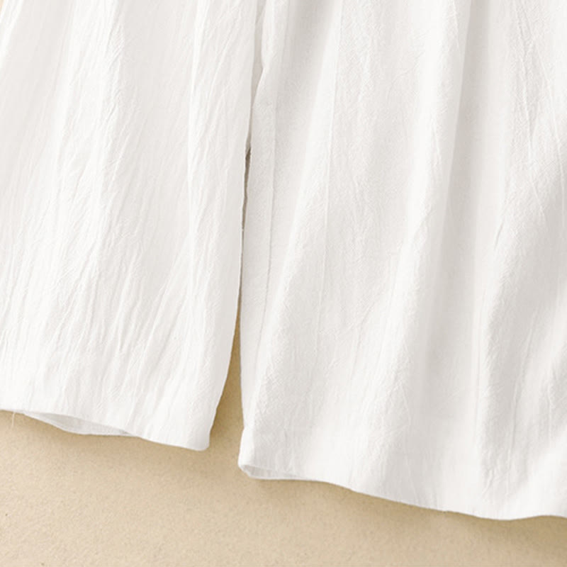 Spodnie damskie haremowe z elastycznym pasem i bawełny Buddha Stones Commute w jednolitym kolorze, o długości 7-8, z kieszeniami - image 12