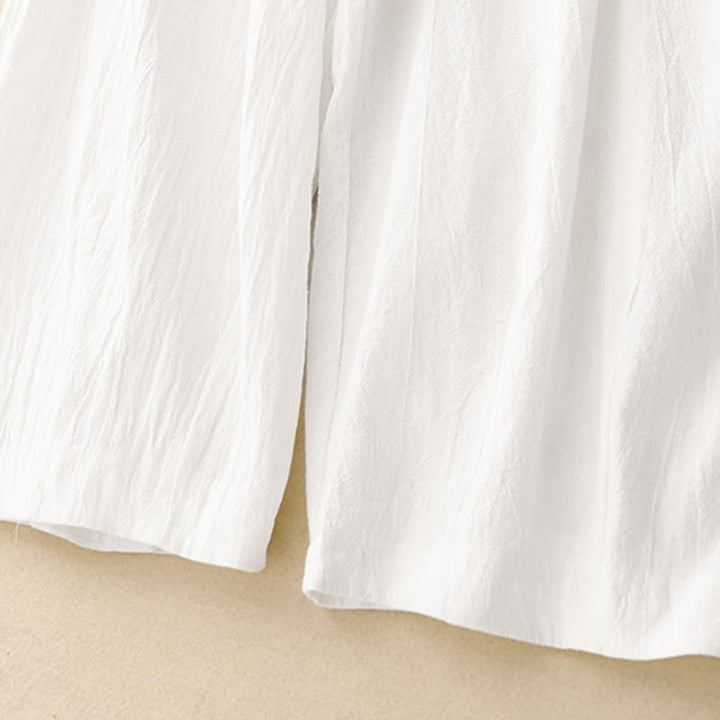 Spodnie damskie haremowe z elastycznym pasem i bawełny Buddha Stones Commute w jednolitym kolorze, o długości 7-8, z kieszeniami - image 12