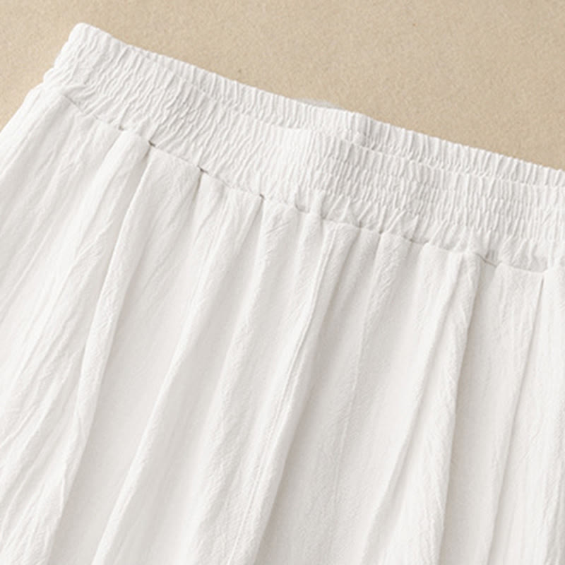 Spodnie damskie haremowe z elastycznym pasem i bawełny Buddha Stones Commute w jednolitym kolorze, o długości 7-8, z kieszeniami - image 11