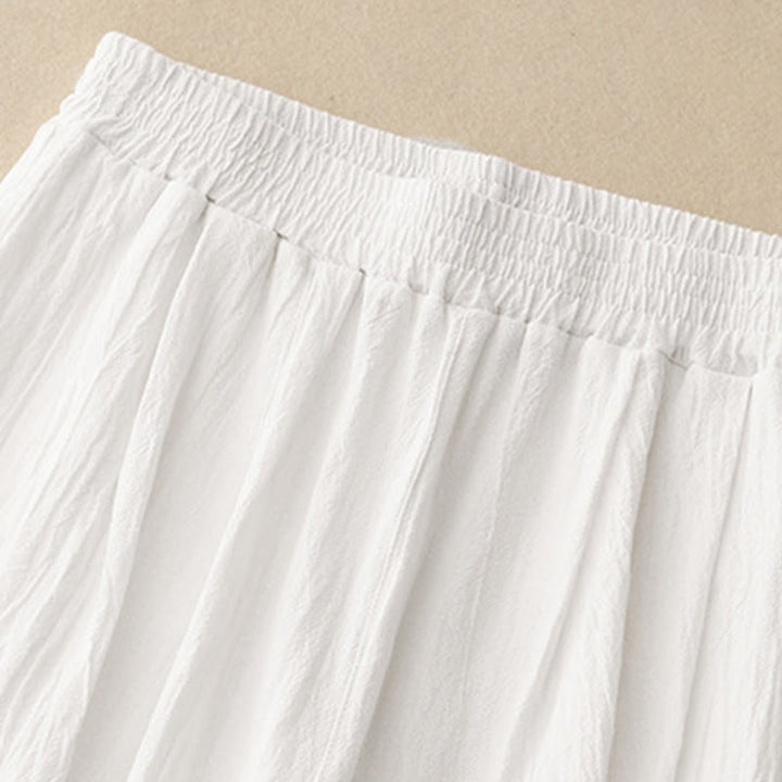 Spodnie damskie haremowe z elastycznym pasem i bawełny Buddha Stones Commute w jednolitym kolorze, o długości 7-8, z kieszeniami - image 11