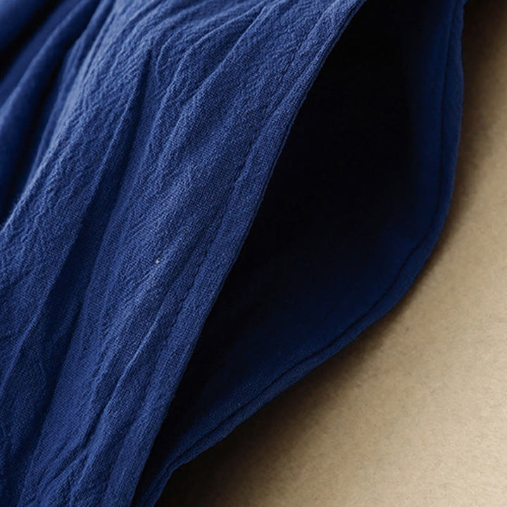 Spodnie damskie haremowe z elastycznym pasem i bawełny Buddha Stones Commute w jednolitym kolorze, o długości 7-8, z kieszeniami - image 6