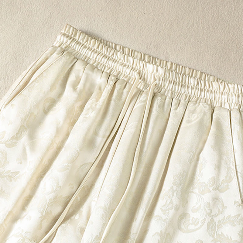 Damskie spodnie termiczne z szerokimi nogawkami i kieszeniami, z szerokimi nogawkami i żakardowym wzorem "Buddha Stones" z wysokim stanem i kieszeniami - image 2