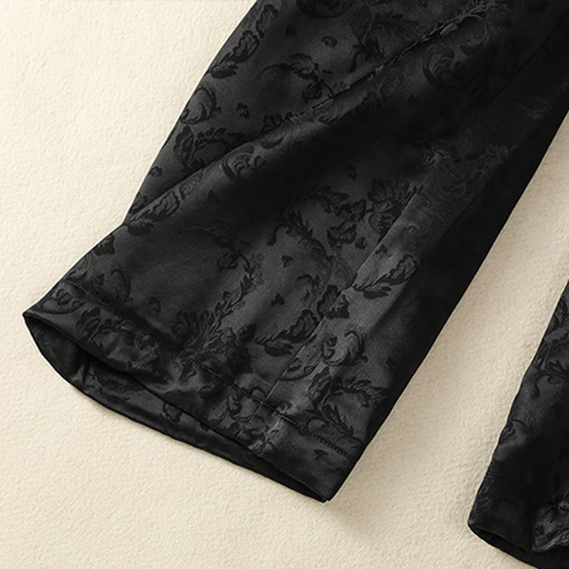 Damskie spodnie termiczne z szerokimi nogawkami i kieszeniami, z szerokimi nogawkami i żakardowym wzorem "Buddha Stones" z wysokim stanem i kieszeniami - image 16