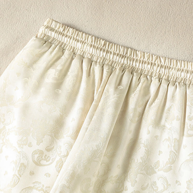 Damskie spodnie termiczne z szerokimi nogawkami i kieszeniami, z szerokimi nogawkami i żakardowym wzorem "Buddha Stones" z wysokim stanem i kieszeniami - image 3