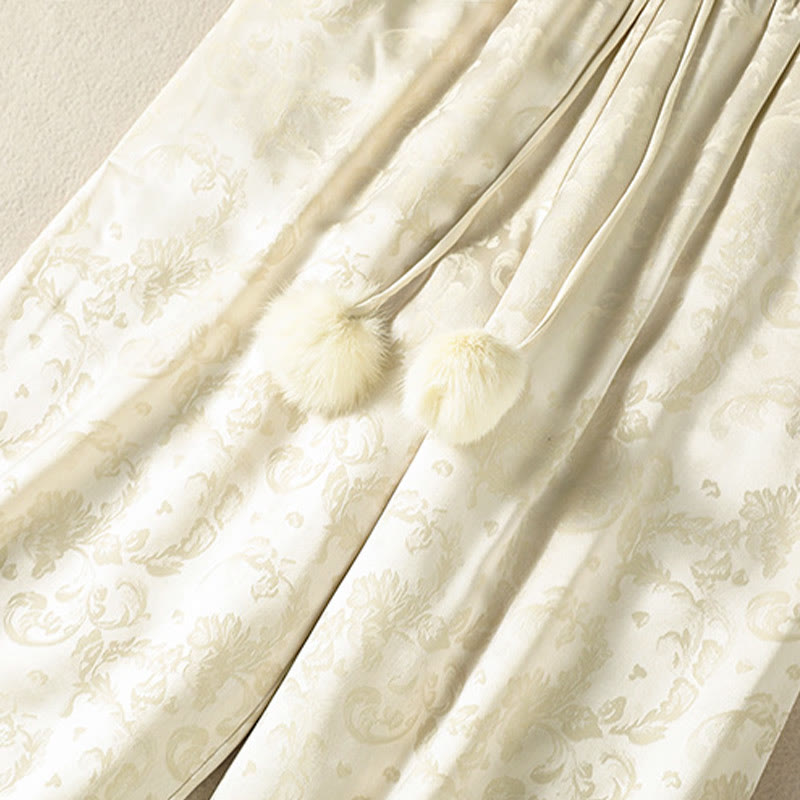 Damskie spodnie termiczne z szerokimi nogawkami i kieszeniami, z szerokimi nogawkami i żakardowym wzorem "Buddha Stones" z wysokim stanem i kieszeniami - image 5