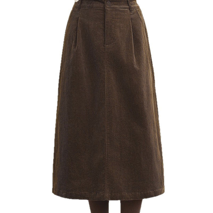 Spódnica sztruksowa damska z kieszeniami i elastycznym pasem w kolorze Buddha Stones , 7-8 - image 8