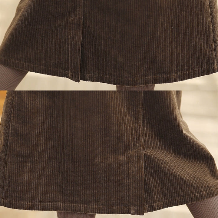 Spódnica sztruksowa damska z kieszeniami i elastycznym pasem w kolorze Buddha Stones , 7-8 - image 7