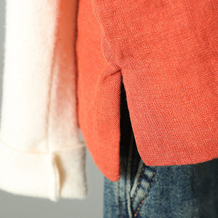 Kamizelka damska bez rękawów z kwiatowym wzorem w kształcie Buddha Stones , dekoltem w serek i guzikami żaby - image 8