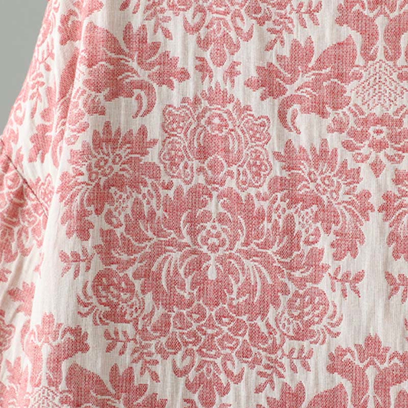 Kurtka termiczna damska Buddha Stones z motywem piwonii, zapinana na guziki żaby, z długim rękawem i kieszeniami - image 8