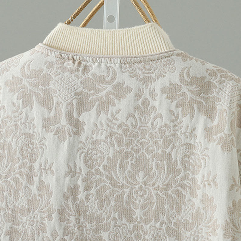 Kurtka termiczna damska Buddha Stones z motywem piwonii, zapinana na guziki żaby, z długim rękawem i kieszeniami - image 14