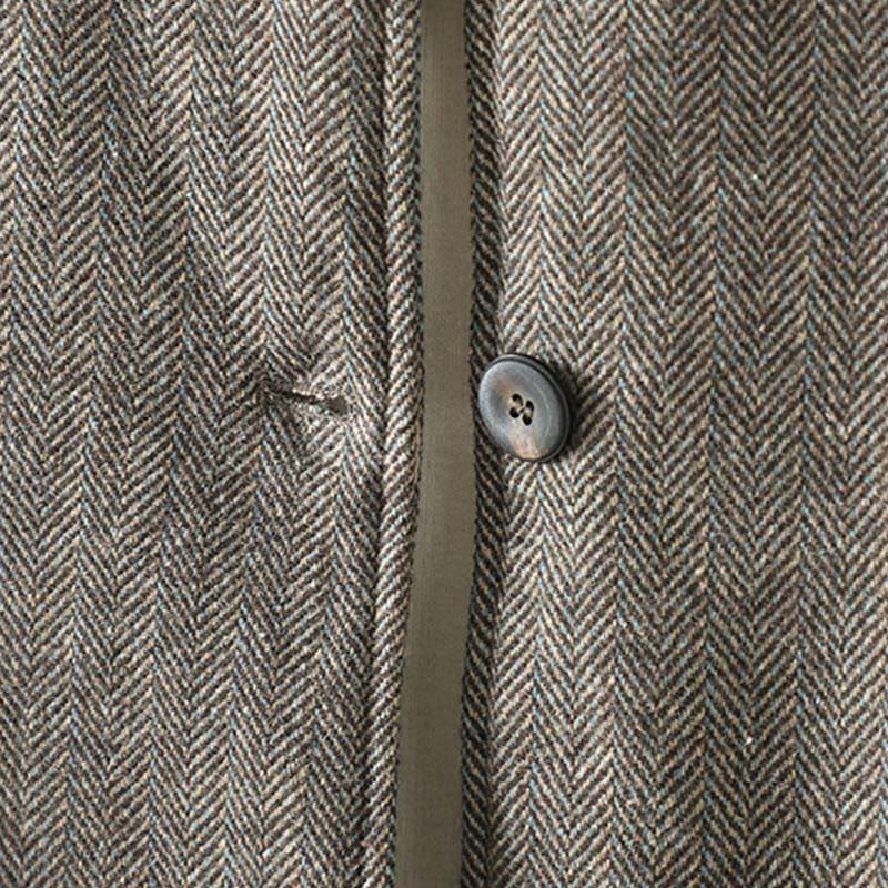 Kurtka termiczna damska Buddha Stones z długimi rękawami i brązowymi guzikami, z kieszeniami - image 7