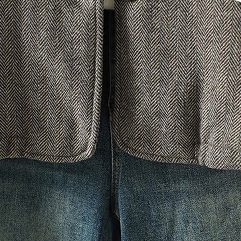 Kurtka termiczna damska Buddha Stones z długimi rękawami i brązowymi guzikami, z kieszeniami - image 9