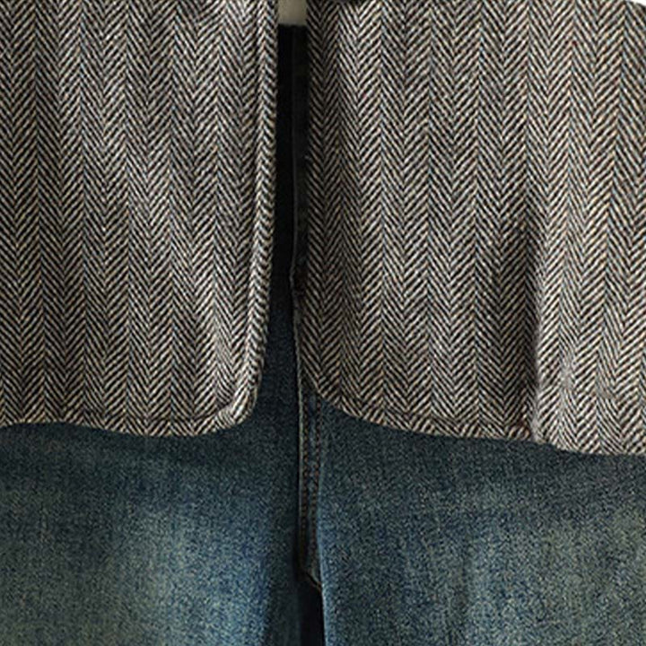 Kurtka termiczna damska Buddha Stones z długimi rękawami i brązowymi guzikami, z kieszeniami - image 9