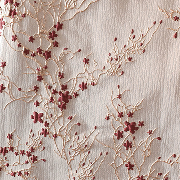 Kurtka termiczna damska z długim rękawem i kieszeniami, z motywem czerwonych kwiatów Buddha Stones , zapinana na guziki - image 10