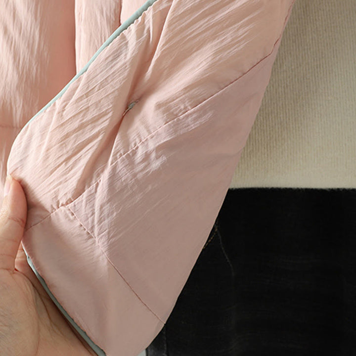 Kurtka termiczna damska z długim rękawem i kieszeniami, haftowana żaba z motywem kwiatów brzoskwini z motywem Buddha Stones - image 9