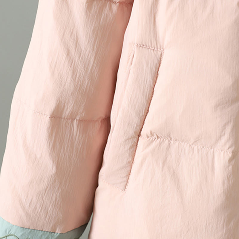 Kurtka termiczna damska z długim rękawem i kieszeniami, haftowana żaba z motywem kwiatów brzoskwini z motywem Buddha Stones - image 7