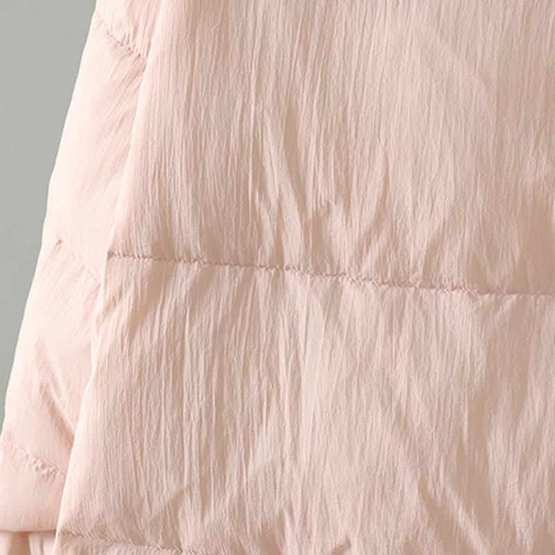 Kurtka termiczna damska z długim rękawem i kieszeniami, haftowana żaba z motywem kwiatów brzoskwini z motywem Buddha Stones - image 12