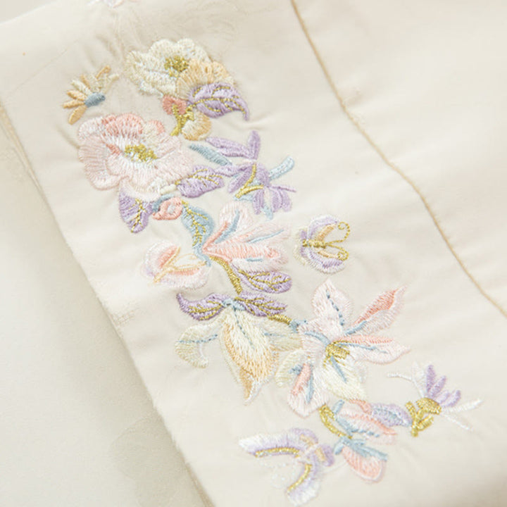 Kurtka Buddha Stones z długim rękawem i haftem jesiennych kwiatów z motywem żaby i guzików - image 11