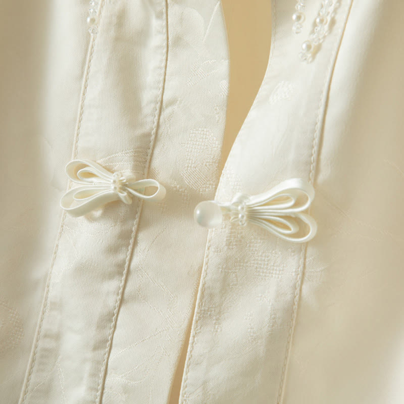 Kurtka Buddha Stones z długim rękawem i haftem jesiennych kwiatów z motywem żaby i guzików - image 7