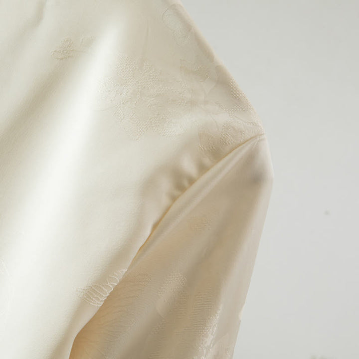 Kurtka Buddha Stones z długim rękawem i haftem jesiennych kwiatów z motywem żaby i guzików - image 4