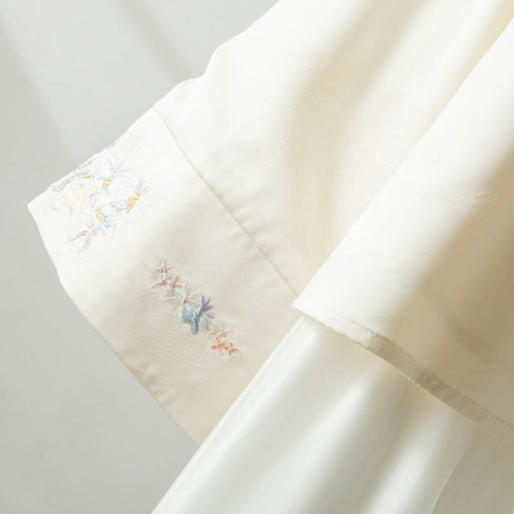 Kurtka Buddha Stones z długim rękawem i haftem jesiennych kwiatów z motywem żaby i guzików - image 5