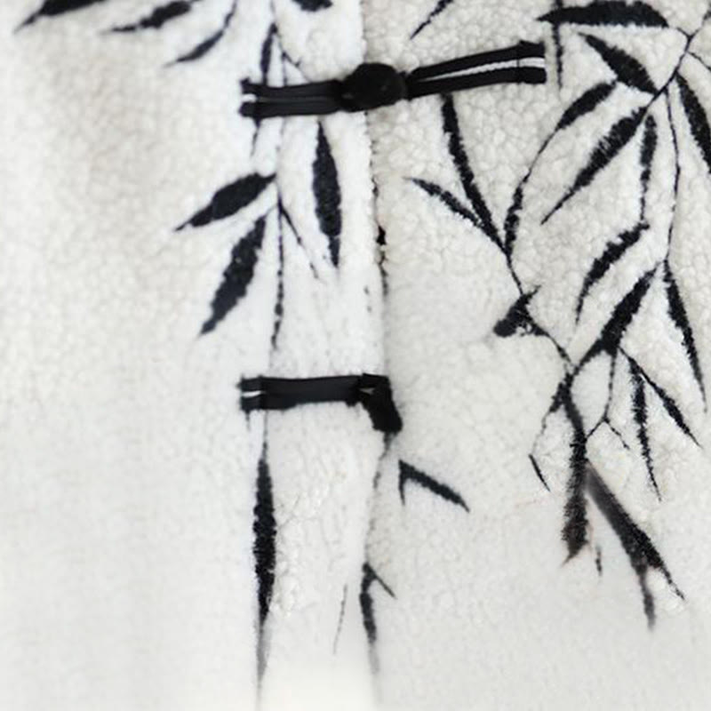 Kurtka termiczna damska z długim rękawem i guzikami "Buddha Stones White Willow Leaves" z żabą - image 11