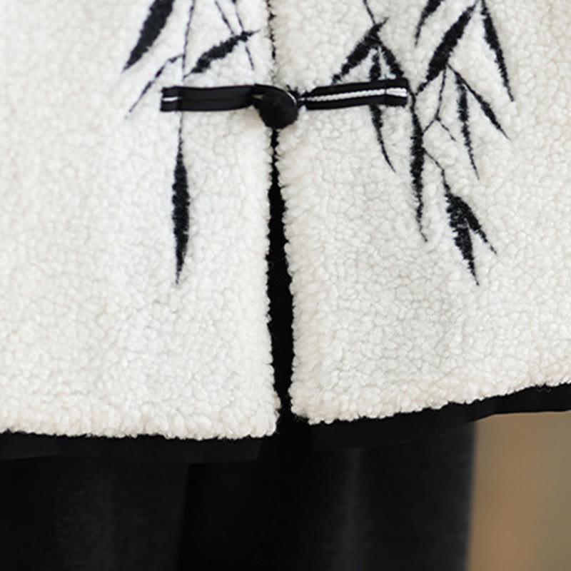 Kurtka termiczna damska z długim rękawem i guzikami "Buddha Stones White Willow Leaves" z żabą - image 10