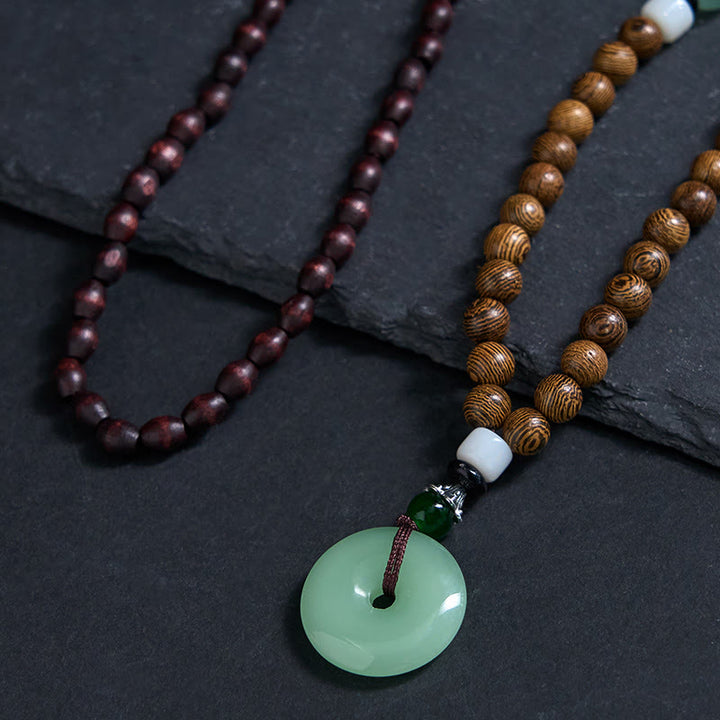 Naszyjnik z wisiorkiem "Balance Tranquility" z drewna wenge i Buddha Stones - image 4