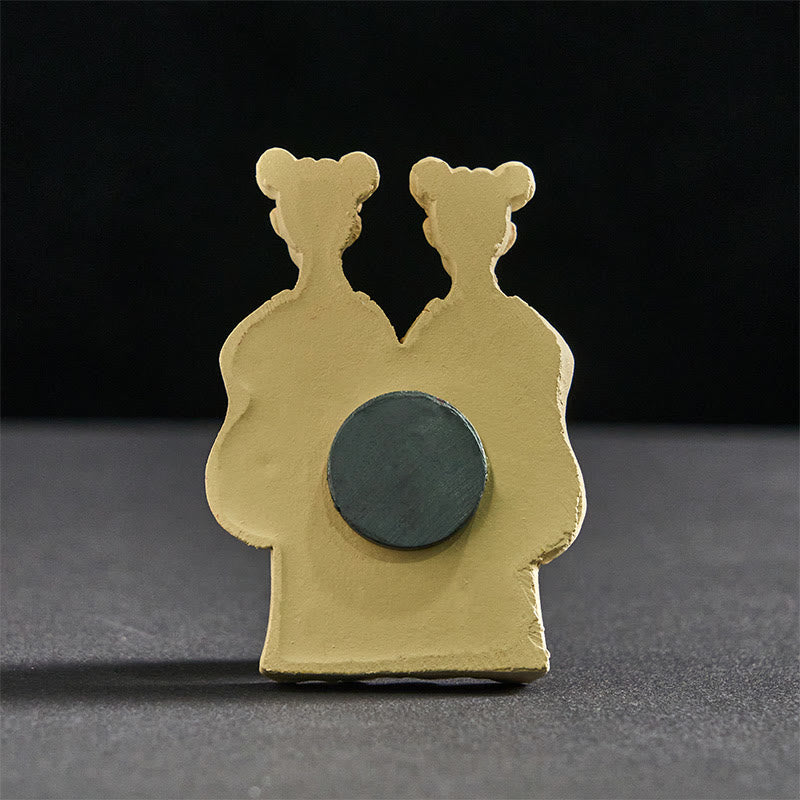 Buddha Stones FU Psy Bliźniaki Budda Kwadratowy Ding Design Magnes na Lodówkę Dekoracja Domu - image 9