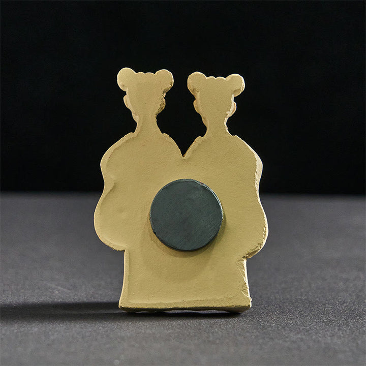 Buddha Stones FU Psy Bliźniaki Budda Kwadratowy Ding Design Magnes na Lodówkę Dekoracja Domu - image 9