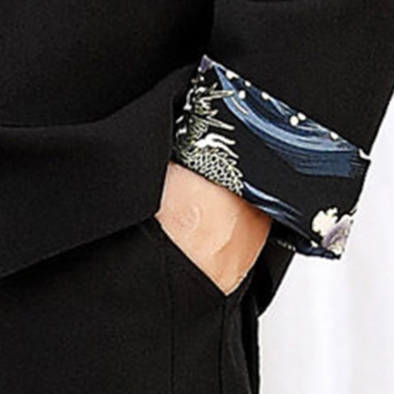 Buddha Stones, 2-częściowy zestaw Tang Suit z bambusową żabą i guzikami, męski, koszula z długim rękawem i spodniami - image 7