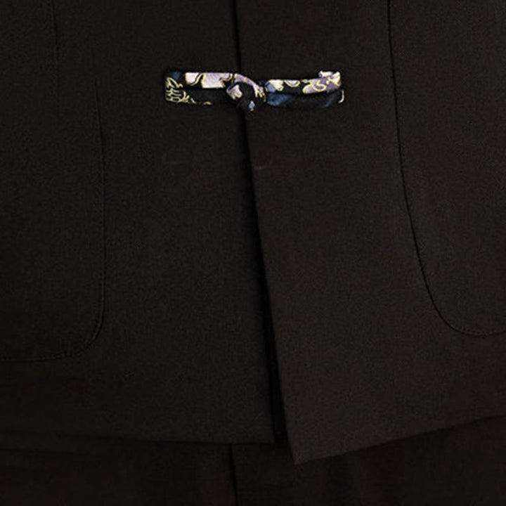 Buddha Stones, 2-częściowy zestaw Tang Suit, męska koszula z długim rękawem i guzikami w kształcie żaby, fale, spodnie, odzież - image 19