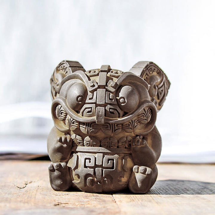 Buddha Stones ręcznie robione, złoto, połykająca bestia, proszek żelaza, odlew z żywicy, dekoracja domu - image 0