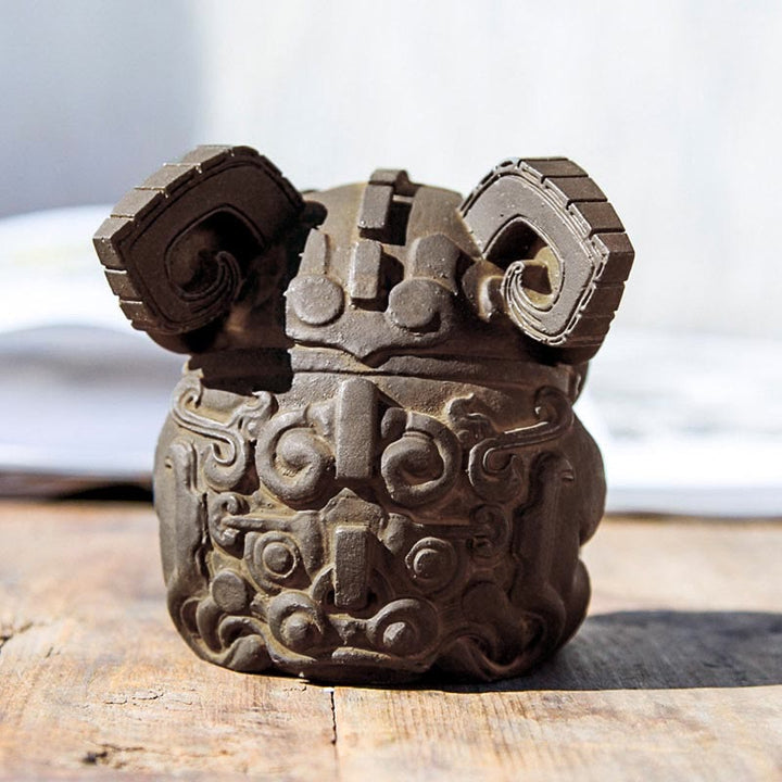 Buddha Stones ręcznie robione, złoto, połykająca bestia, proszek żelaza, odlew z żywicy, dekoracja domu - image 5