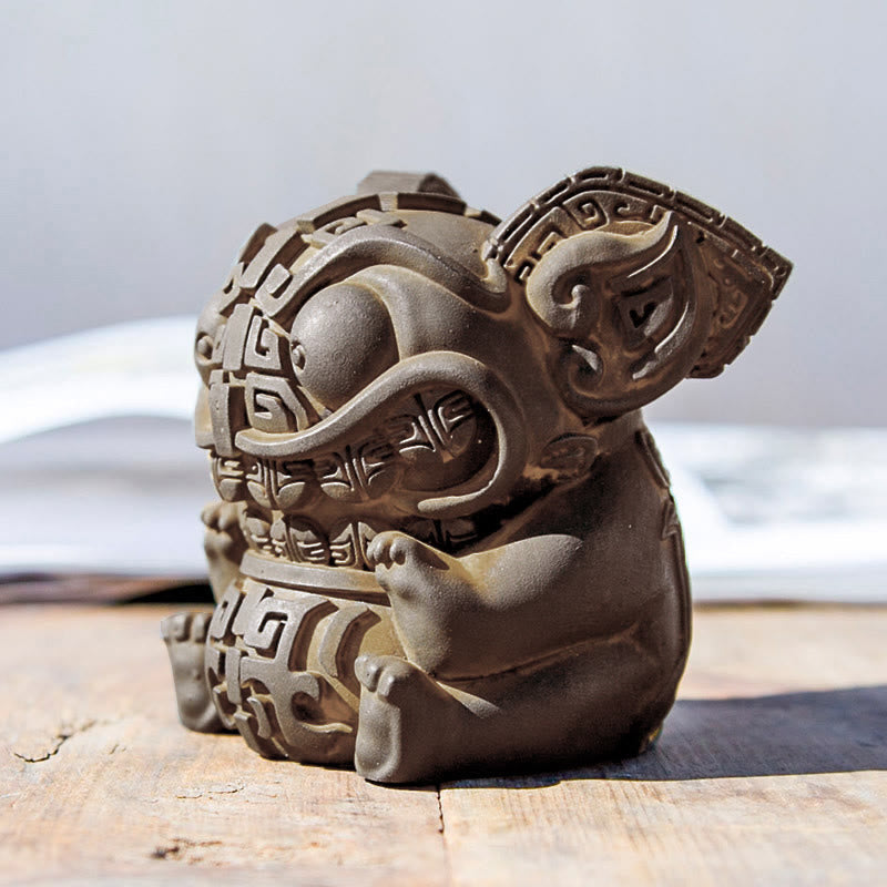 Buddha Stones ręcznie robione, złoto, połykająca bestia, proszek żelaza, odlew z żywicy, dekoracja domu - image 6