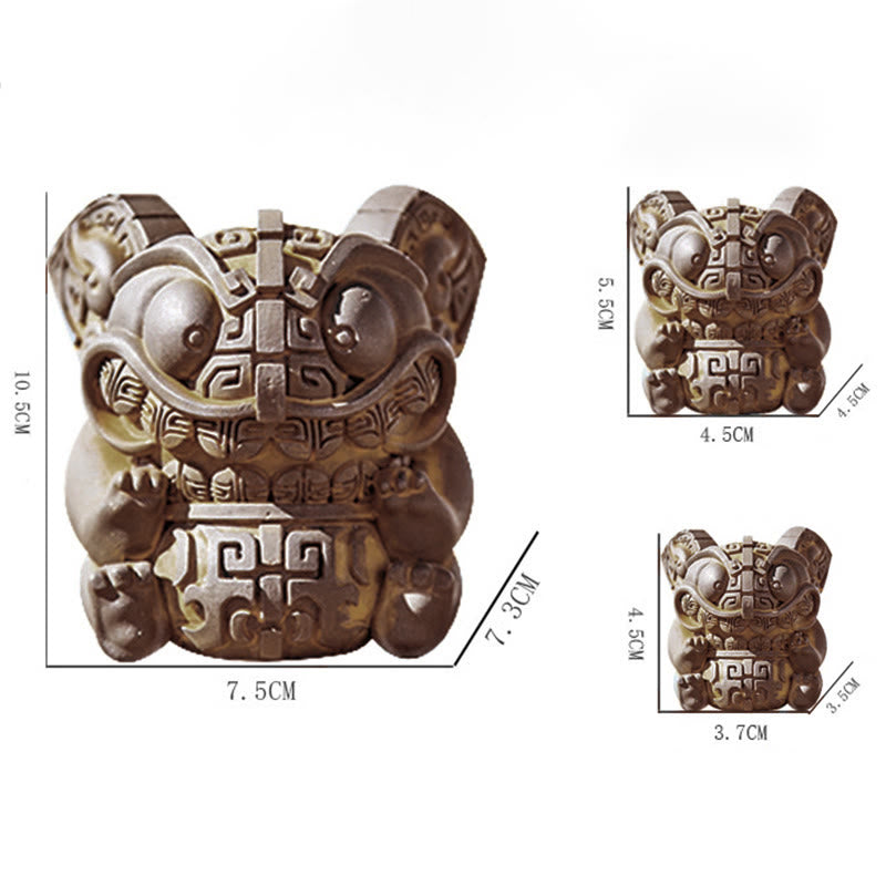 Buddha Stones ręcznie robione, złoto, połykająca bestia, proszek żelaza, odlew z żywicy, dekoracja domu - image 16