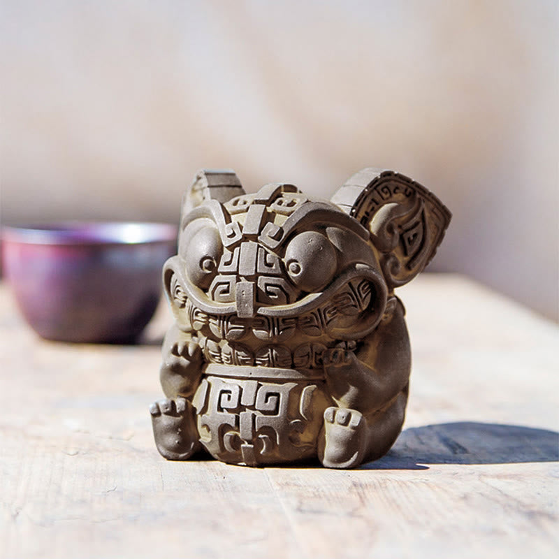 Buddha Stones ręcznie robione, złoto, połykająca bestia, proszek żelaza, odlew z żywicy, dekoracja domu - image 13