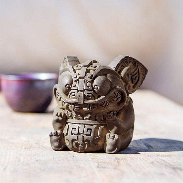 Buddha Stones ręcznie robione, złoto, połykająca bestia, proszek żelaza, odlew z żywicy, dekoracja domu - image 13
