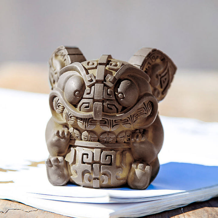 Buddha Stones ręcznie robione, złoto, połykająca bestia, proszek żelaza, odlew z żywicy, dekoracja domu - image 7