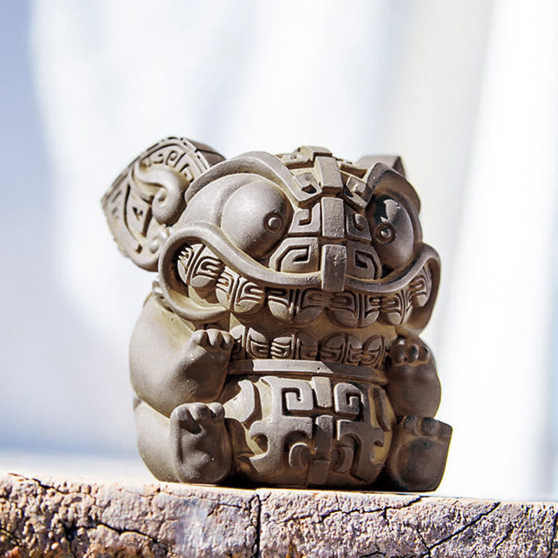 Buddha Stones ręcznie robione, złoto, połykająca bestia, proszek żelaza, odlew z żywicy, dekoracja domu - image 4