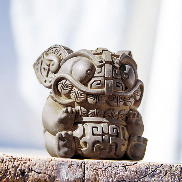 Buddha Stones ręcznie robione, złoto, połykająca bestia, proszek żelaza, odlew z żywicy, dekoracja domu - image 4