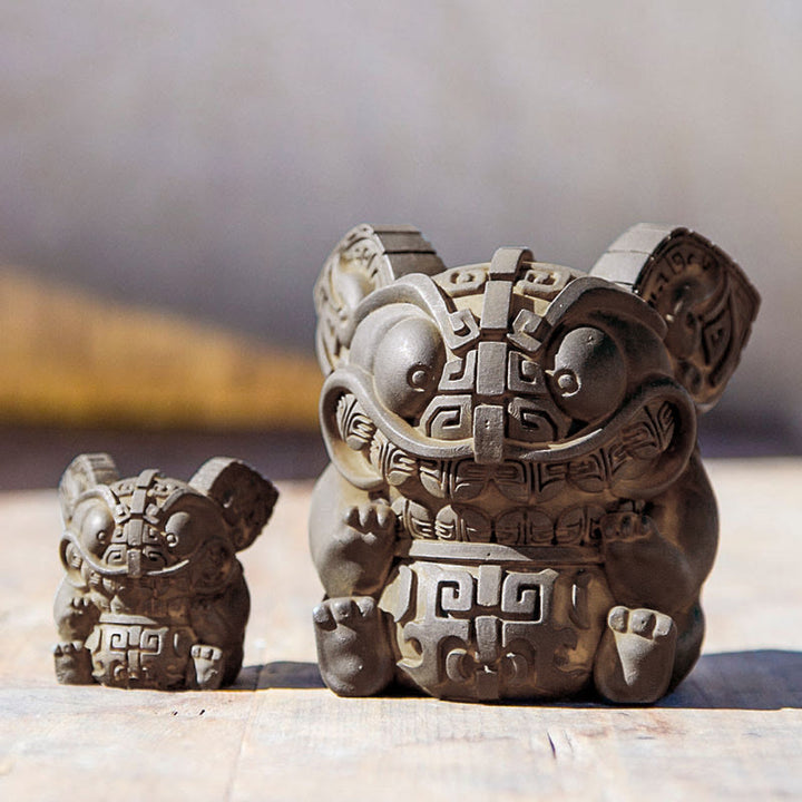 Buddha Stones ręcznie robione, złoto, połykająca bestia, proszek żelaza, odlew z żywicy, dekoracja domu - image 12