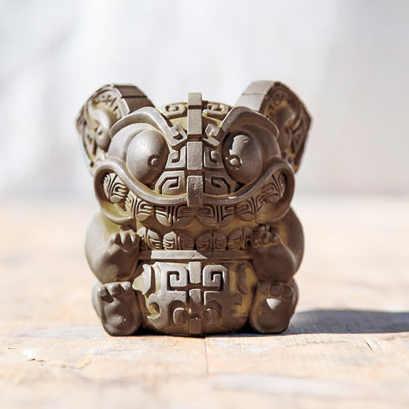 Buddha Stones ręcznie robione, złoto, połykająca bestia, proszek żelaza, odlew z żywicy, dekoracja domu - image 10