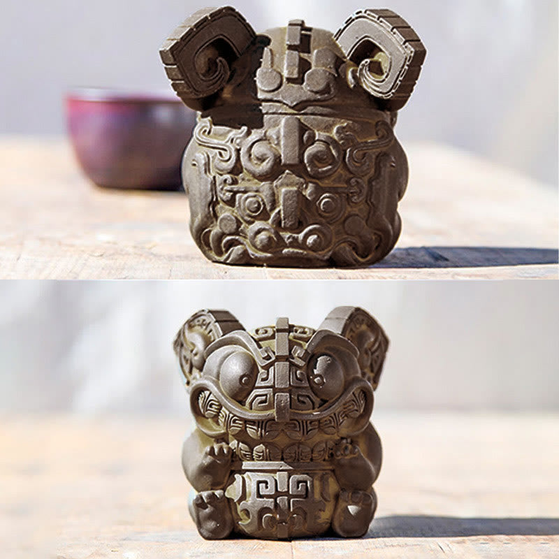 Buddha Stones ręcznie robione, złoto, połykająca bestia, proszek żelaza, odlew z żywicy, dekoracja domu - image 14