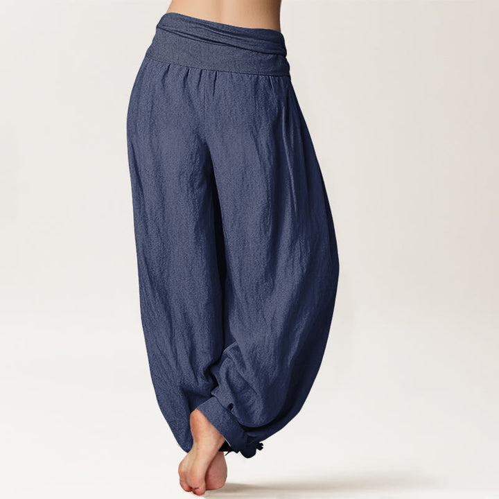 Buddha Stones, symbole Om Dhi, wzór dłoni Buddy z lotosem, damskie spodnie haremowe z elastyczną talią i bawełnianą podszewką - image 7