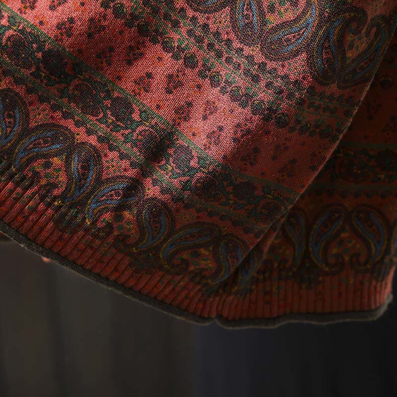 Sweter damski bawełniany z okrągłym dekoltem i kieszenią, z motywem Buddha Stones i motywem roślinnym - image 11