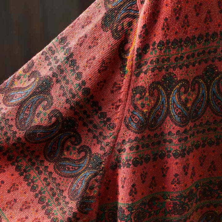 Sweter damski bawełniany z okrągłym dekoltem i kieszenią, z motywem Buddha Stones i motywem roślinnym - image 9