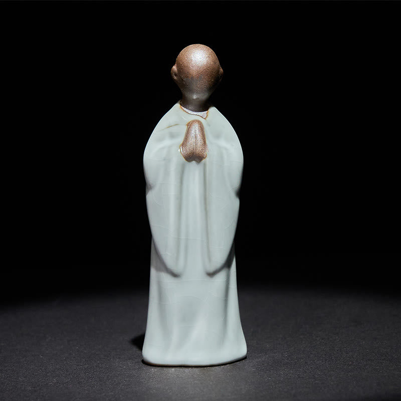 Buddha Stones, Medytacja, Mnich, Ceramiczna Figurka, Spokój, Dekoracja Domu - Szara Kontemplacja 3*3*9,5 cm - image 8